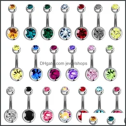 Navel Bell Button Rings Body Jewelry 316L Stainless Steel Belly Poercing Soild Titanium With T Dh5O7