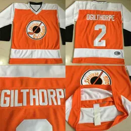 Ceothr #2 Ogie Ogilthorpe Syracuse Slap Shot Movie Jerseys Stitched Hockey Jerseys Orange Fast