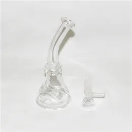 Glasbägare Dab Rig Bong Heady Bongs Mini Vattenrör Tjockolja Rigar Vax Rökning Hookah Bowl Bubbler Rör med 10mm Glasskål