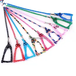 1.0*120cm Dog Harness Leashes Nylon Printed Adjustable Pet Dog Collar Puppy Cat Animals Accessories Pet Necklace Rope Tie Collar AA