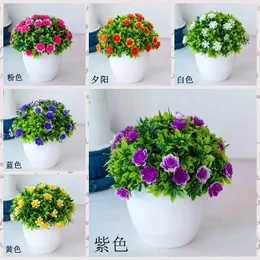 장식용 꽃 화환 14x15cm 인공 꽃 공산화 된 분재 홈 정원 발코니 침실 장식 가짜 데스크탑 미니 식물