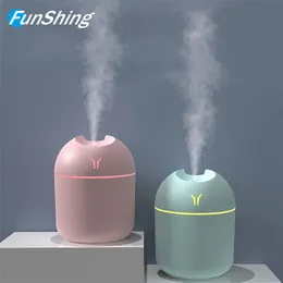 FunShing 250ml Mini Umidificatore Purificatore Auto USB Aroma Diffusore di olio essenziale Led Light Ultrasonic Mist Maker Home Appliance 220727