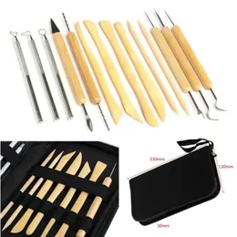 Professional Hand Tool Sets Pack Of 14 Wooden Metal Pottery Clay Sculpture Handled Crafts Tools DropshipProfessional