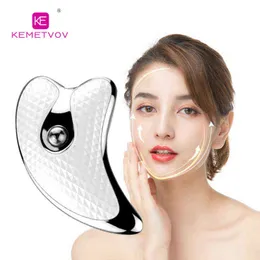 CKEYIN MICRO-CURRENT FACIAL BEAUTY Instrument Eye Thermal Vibration Remvenation Electric Massage Face-Lifting Slimming Massager 220513