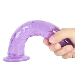 Желе Дилдо анал закладки Реалистичный пенис Сильный всасывающий чашка игрушка для взрослых G-Spot Orgasm Sexy Toys Женщины красоты