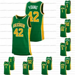 A3740 Custom Oregon Ducks Jersey 2022 NCAA College Basketball 42 Jacob Young 32 Nathan Bittle 5 De'vion Harmon 50 Eric Williams Jr. 13 Quincy