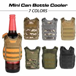 UPS тактический жилет для пивной бутылки, чехол в стиле милитари, мини миниатюрный жилет Molle, персональный набор для бутылок, напитков, регулируемые бретели