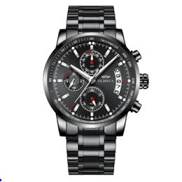 cwp Herrklockor Toppmärke Lyx Man Läder Vattentät Sport Quartz Chronograph Militär Armbandsur Klocka Relogio Masculino Armbandsur montre de luxe x2