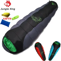 Jungle King CY0901 Thickening Fill Four Holes Cotton Sleeping Bags Fit for Winter Thermal 4 Kinds of Thickness Camping Travel 220620