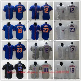 Film College Baseball Indossa maglie cucite 12 FranciscoLindor 18 DarrylStrawberry 23 JavierBaez Slap All Stitched Away Traspirante Sport Vendita Alta qualità