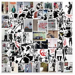 67 قطعة ملصقات الشارع البريطاني الفنية بانكسي الكتابة على الجدران DIY بها بنفسك سيارة الدراجة السفر الأمتعة الهاتف المحمول مقاوم للماء الكتابة على الجدران ملصق لعبة طفل