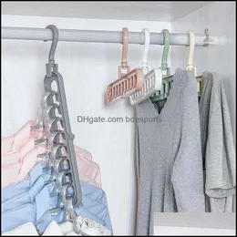 9 Hole Space Saving Hanger 360 Rotating Magic Mti-Function Folding Wardrobe Drying Clothes Storage 50Pcs Drop Delivery 2021 Hangers Racks