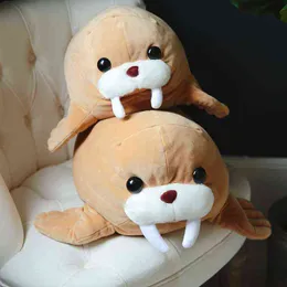Bibiq 1PC 45 / 55cm kawaiiのセイウチぬいぐるみ枕の横になっている動物の海ライオン人形シミュレーションモールスおもちゃぬいぐるちゃの赤ちゃん子供誕生日ギフトG220419