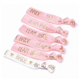 611pcs Bachelorette Party Wristbands Team Bride Bracelet Bride To Be Decoration Hen Party Wedding Supplies Hair Ties 220815