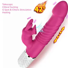 NXY Vibrators oplaadbare 텔레스코픽 G-spot 토끼 Voor Vrouwen Clitoris Zuigen Vibrator Verwarming G Spot Stimulator 마사지 Seksspeeltjes 0406