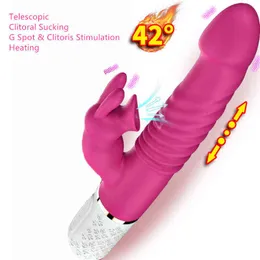 Nxy Vibradores Oplaadbare Telescopische G-Spot Rabbit Voor Vrouwen Clitóris Zuigen Vibrador Verwarming G Ponto Estimulador Massagem Seksspeeltjes 0406