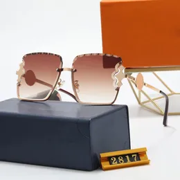 Sonnenbrille Designer Damen Metall Halbrahmen schlicht mit EMI-Beschichtung optische Brille 56 Gläser Touris Mleisure Zeit modisches Kleid Geschenke Damen Sonnenbrille mit Box