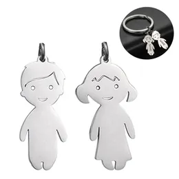 Stainless Steel Cartoon Keychain Pendant Boy Girl Couple Keychain Key Chain DIY Valentine's Day Gift Keyring