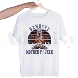 Erkek tişörtler namaste anne fcker vintage komik tshirts erkek moda yaz tişört üst tees sokak kıyafeti harajuku funnymen