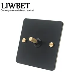 1 Gang 2 way wall switch and Black color light switch with Gold color toggle T200605