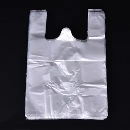 46/52/55/100pcsTransparent Bags Shopping Bag Supermarket Plastic Bags With Handle Food Packaging