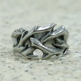 Rings de cluster vintage cool oco redondo espinhos de metal punk para homens homens Viking Biker Jewelry Wedding Party GiftScluster