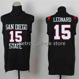 #15 Kawhi Leonard San Diego State Retro Top College Basketball Jerseys zszywał dowolną nazwę i numer XS-6XL Vest Jerseys NCAA
