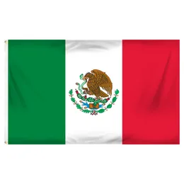 Johnin 3x5ft México Bandeira mexicana Direção direta de fábrica 90x150cm MX Mex Mexicanos Banner