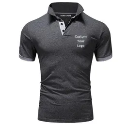 Men's Polos Brand Custom Logo Summer Shirt Men Short-Sleeved Business Fashion Casual Slim Breathable T Clothing LogoMen's Men'sMen's