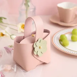Gift Wrap PCS Leather Small Flower Bag Can Be Portable Candy Box Creative Wedding Party Supplies Exquisite BoxGift