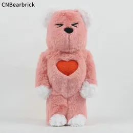 New Bearbrick Pink Plush Love Blocks Violent Bear 400% Doll Toy Toy Ornament Children's Gift 28cm