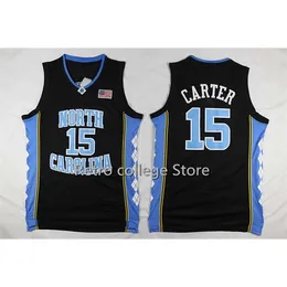 SJZL98 Vince Carter # 52 James Digna # 42 Jerry Stackhouse # 15 North Carolina Tar Heels Basquetebol Jersey Retro College Jersey Jersey Rindo