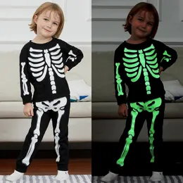 Special Occasions Kids Boys Skeleton Pajamas Set Children Pumpkin Mummy Hallowee 220823