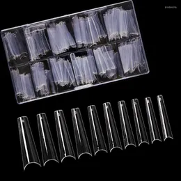 False Nails 400Pcs/Box XXL Extra Long Coffin Nail Tips Half Cover Clear/Natural C Curve Fake Press On Acrylic Salon Supply Prud22