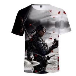 Erkek tişörtleri tsushima t-shirt oyunu 3D baskı sokak kıyafetleri erkekler kadınlar çocuklar kısa kollu tişört samuray cosplay hip hop tees üstler m