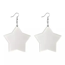 Fashion Jewelry Fun Acrylic Star Dangle Earrings with Earhooks blank heat press transfer Sublimation Earrings Blanks