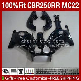 Injection Fairings For HONDA CBR250RR 1990 1991 1992 1995 1996 1997 1998 1999 131No.102 MC22 CBR250 CBR 250RR 250 RR CC 250CC 90 91 92 93 94 95 96 97 98 99 Body Gloss Black