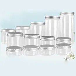 Kunststoffdosen, Verpackungsmaterialien, transparentes PET, zylindrisch, mit Schraubdeckel, 30 ml, 50 ml, 60 ml bis 500 ml, für die Aufbewahrung von Lebensmitteln, Gesichtscreme, Make-up-Werkzeuge