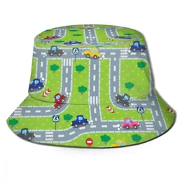 BERETS CINESSD 2022 MEN SUMMER CARTOON CARTOON CAR ROAD BACKET HAT BOB FISHERMAN OUTDOOR TRAVEL SUN VISOR FASHION PANAMA