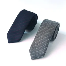 Bow Ties Sitonjwly Classic Wool Handmade Striped Neck Tie For Men Skinny Wedding Neckties Formal Cravat Custom LOGOBow