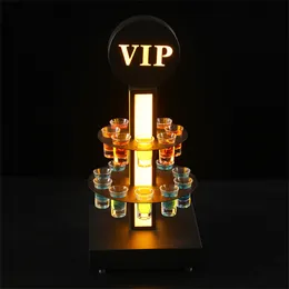 Creative VIP Cocktail Cup titular Service Service Tiro Glorifier Display Rack Cremalheira de Vidro de Vidro para o Nightclub Bar Party