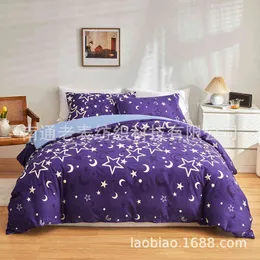 Us Uk Size Printed Luminous Series Quilt Cover Pillow Case Bedding Set