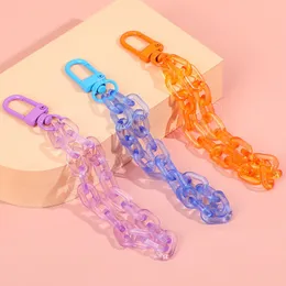 Colorful Chain Mobile Phone Keychain Strap Anti-lost Acrylic Cord Lanyard Key Rings for Women Phone Car Bag Pendant Jewelry