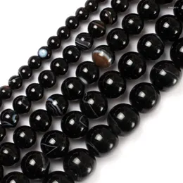 Outras faixas redondas naturais de 6-18mm Black Agates Carnelian Onyx Minchas para jóias fabricando 15 '' de bugiganga DIY rita22