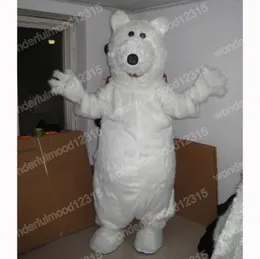 Trajes de mascote de urso polar de Natal Trajes de alta qualidade Caracteres de desenhos animados Terno de halloween Outdoor tem temas adultos de adultos unissex vestido