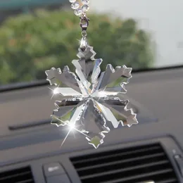 Interior Decorations Car Pendant Transparent Crystal Suspension Ornaments Sun Catcher Snowflake Hanging Trim Christmas Gifts AccessoriesInte