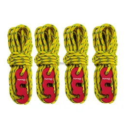 4Pcs/Set Outdoor Rock Climbing Rope 3mm Diameter High Strength Survival Paracord Safety Rope With Tent Wind Rope Buckle