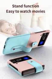 Для Z Flip 5 Samsung Galaxy Z Flip 4 3 Case с выдвижным на запястье ремешок PU