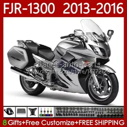 Carene OEM argentate lucide per YAMAHA FJR 1300 A CC FJR1300A FJR-1300 2013 2014 2015 2016 Carrozzeria 112No.83 FJR-1300A 2001-2016 Anni FJR1300 13 14 15 16 Moto Body Kit