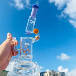 Unique DNA bong hookah 11 inch the helix turbine perc dab rigs thich base oil recycler glass water pipe